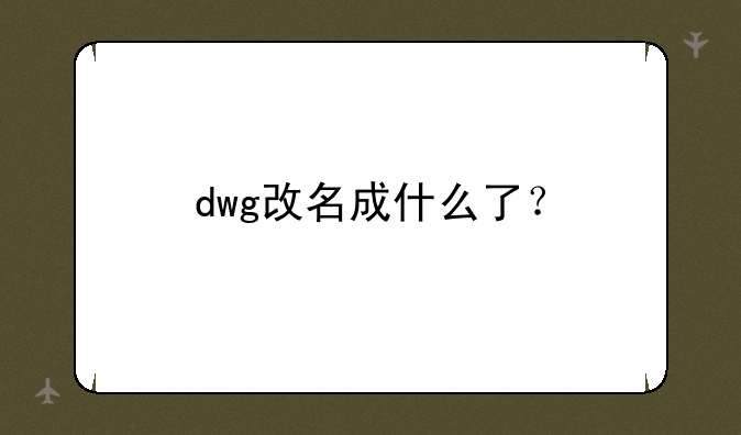 dwg改名成什么了？