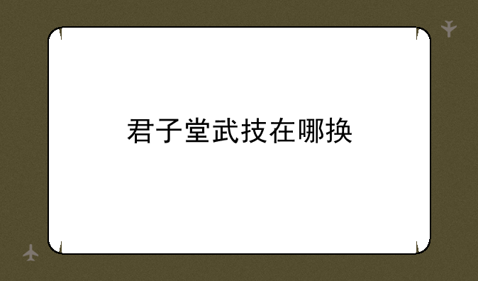 君子堂武技在哪换