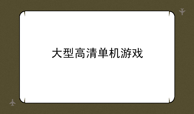 大型高清单机游戏