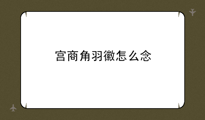 宫商角羽徽怎么念