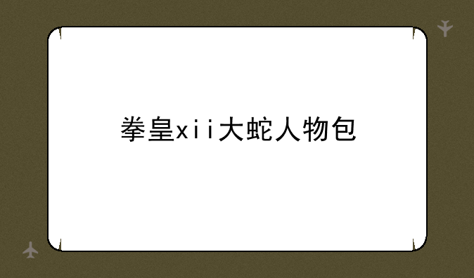拳皇xii大蛇人物包