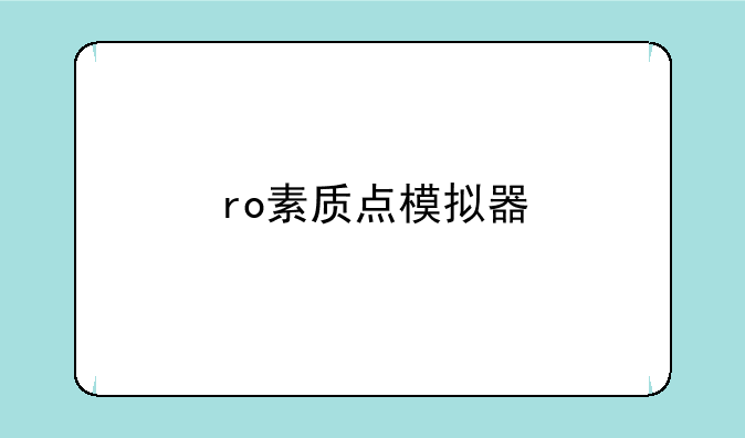 ro素质点模拟器