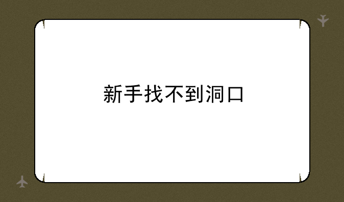 新手找不到洞口