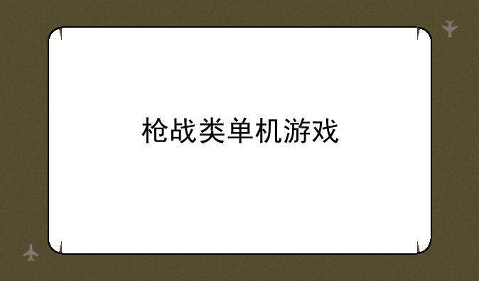 枪战类单机游戏