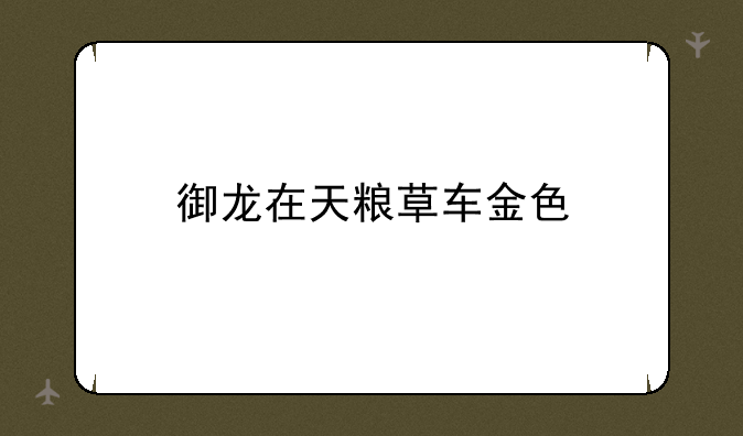 御龙在天粮草车金色