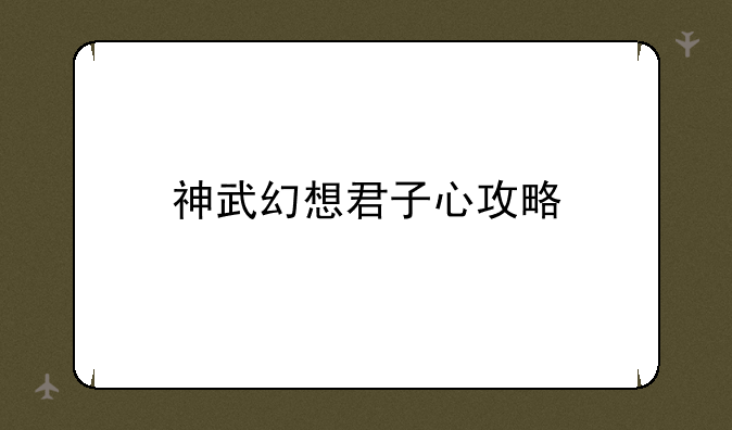 神武幻想君子心攻略