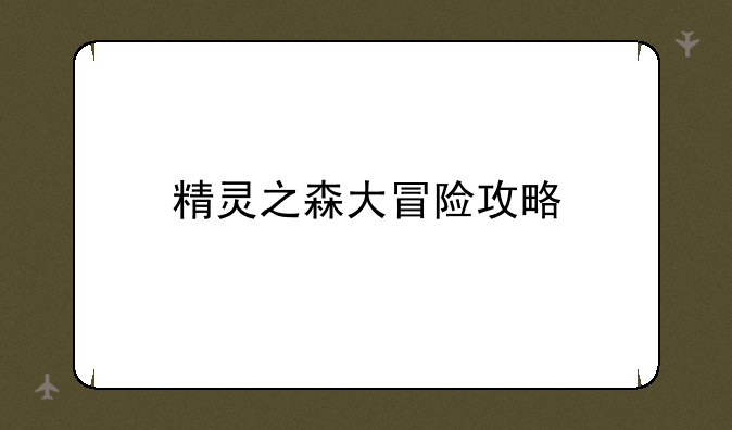 精灵之森大冒险攻略