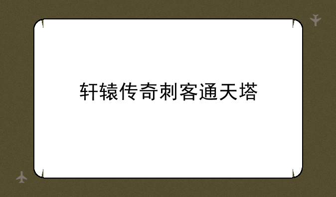 轩辕传奇刺客通天塔