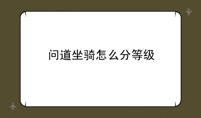 问道坐骑怎么分等级