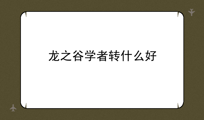 龙之谷学者转什么好