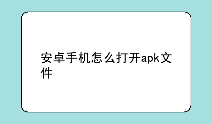 安卓手机怎么打开apk文件