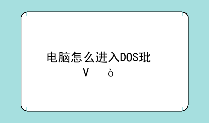 电脑怎么进入DOS环境啊？