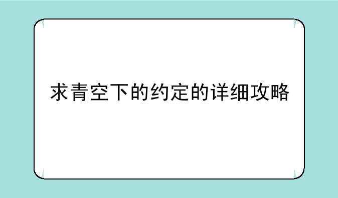 求青空下的约定的详细攻略