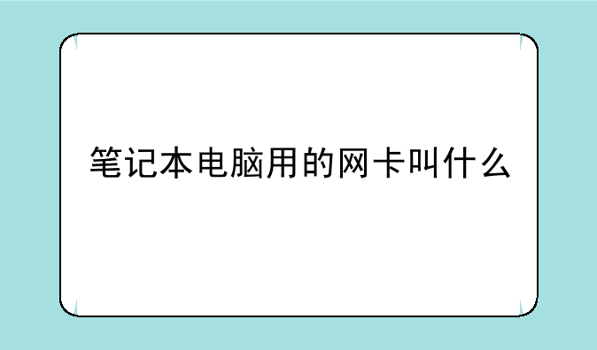 笔记本电脑用的网卡叫什么
