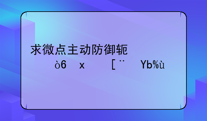 求微点主动防御软件正式版序列号