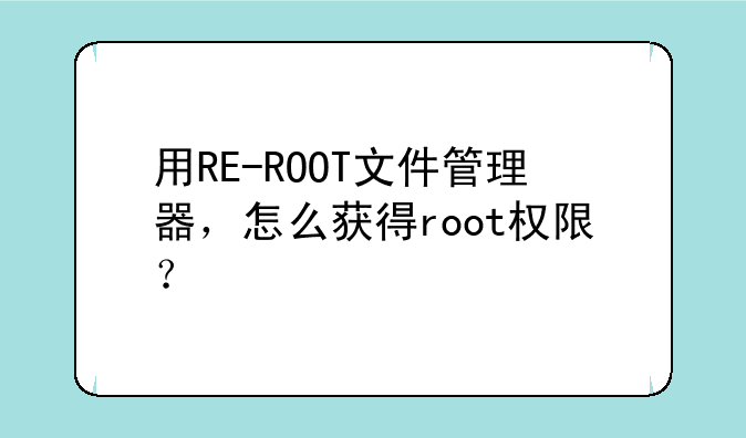 用RE-ROOT文件管理器，怎么获得root权限？