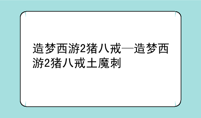 造梦西游2猪八戒—造梦西游2猪八戒土魔刺