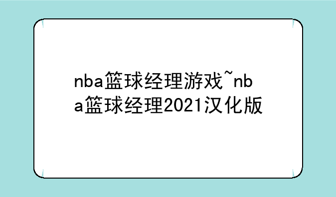 nba篮球经理游戏~nba篮球经理2021汉化版