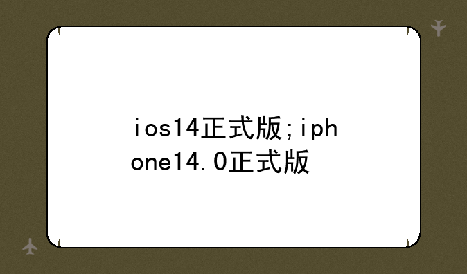ios14正式版;iphone14.0正式版